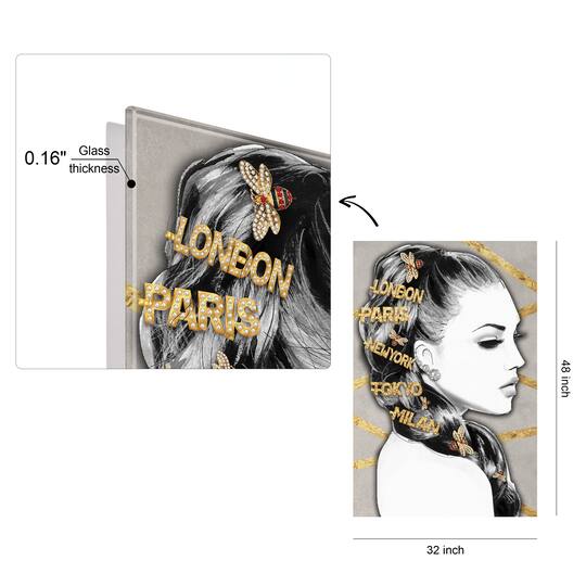 Empire Art Direct 32" x 48" Goddess Frameless Free Floating Printed Tempered Glass Wall Art